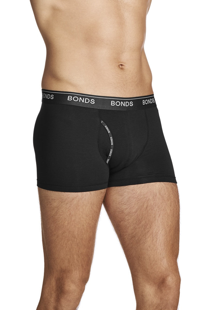 10 Pairs X Mens Bonds Guyfront Trunk Underwear Black Stripes/Black