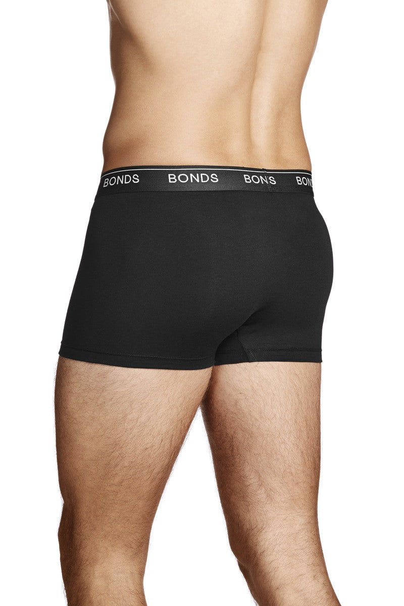 10 Pairs X Mens Bonds Guyfront Trunk Underwear Black Stripes/Black