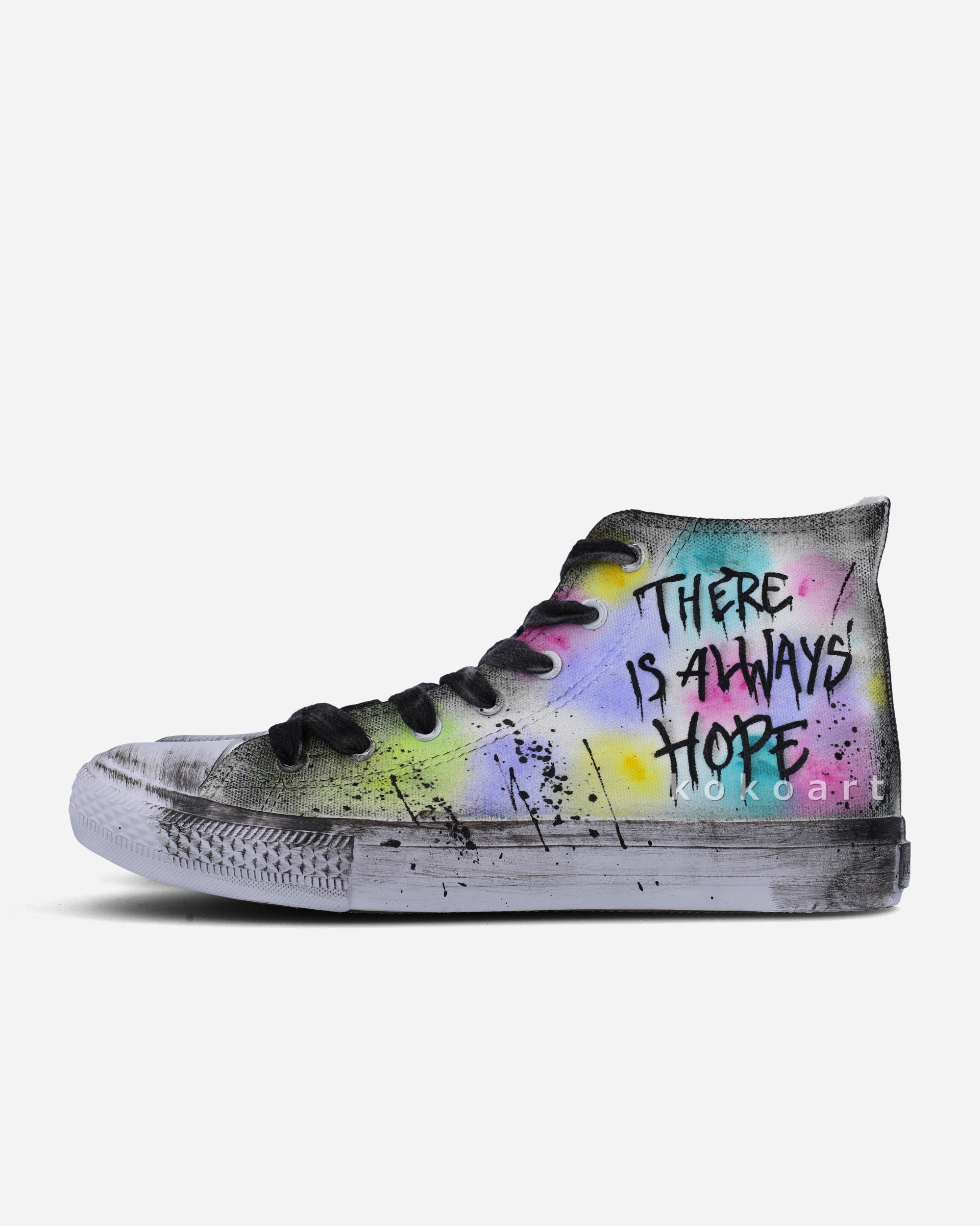 Banksy Watercolour Hand Painted Shoes