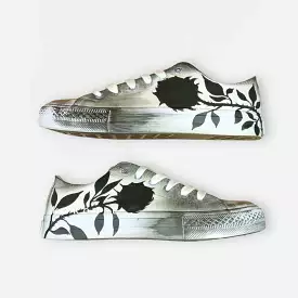 Black Roses Hand Painted Shoes