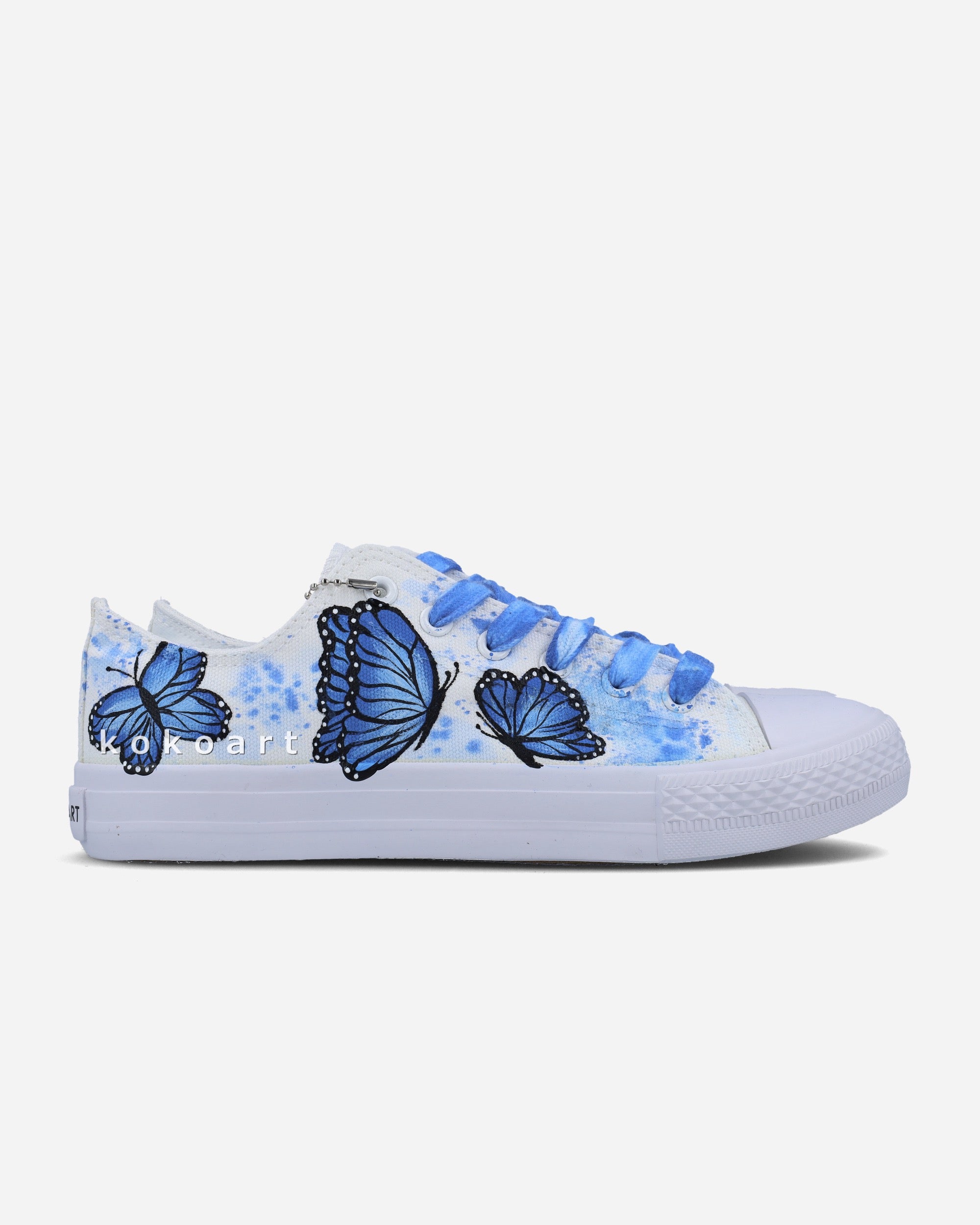 Blue Butterflies Hand Painted Shoes