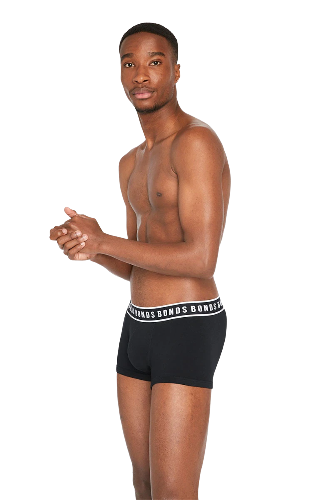 Bonds Mens Fit Trunk Cotton Underwear Nu Black