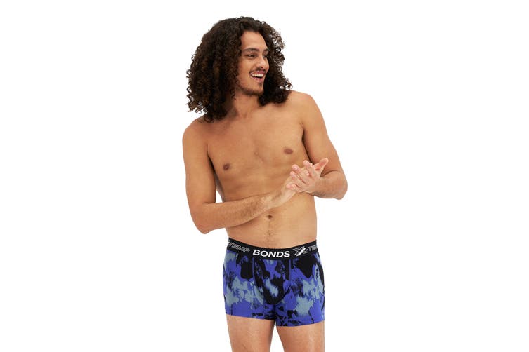 Bonds X-Temp Trunk Mens Underwear Trunks Purple Black Print 2E6