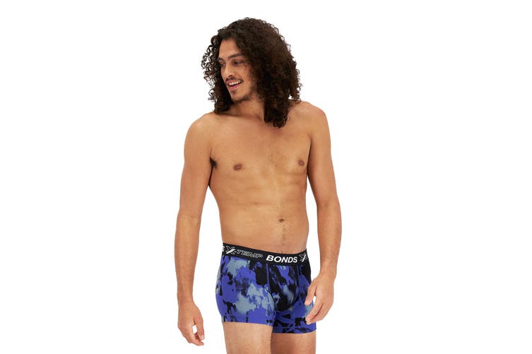 Bonds X-Temp Trunk Mens Underwear Trunks Purple Black Print 2E6