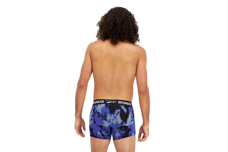 Bonds X-Temp Trunk Mens Underwear Trunks Purple Black Print 2E6