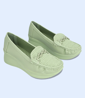 BW5819-GREEN-Women Comfort Moccasins