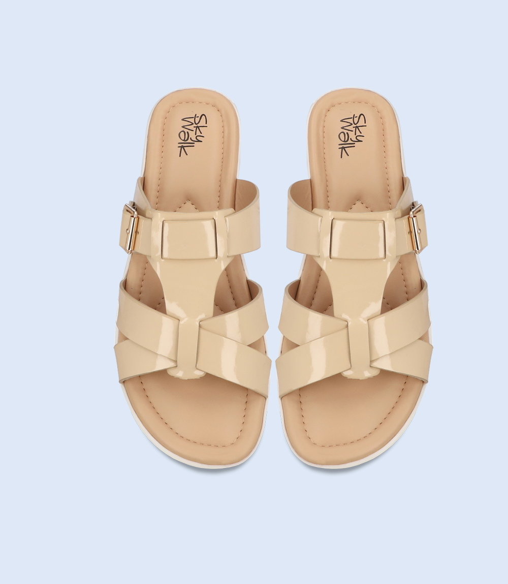 BW7541-BEIGE-Women Comfort Slipper