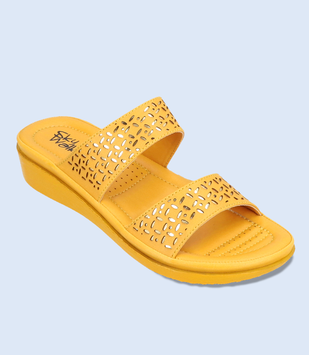 BW7645-MUSTARD-Women Comfort Slipper