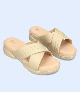 BW7918-BEIGE-Women Comfort Slipper