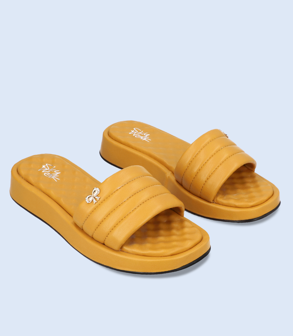 BW8031-MUSTARD-Women Comfort Slipper