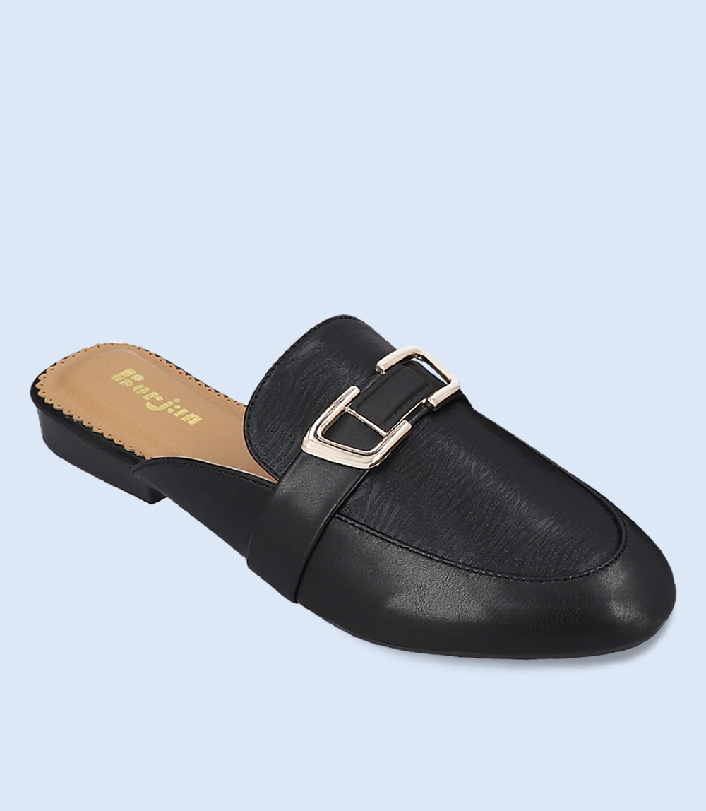 BW8159-BLACK-Women Casual Mules