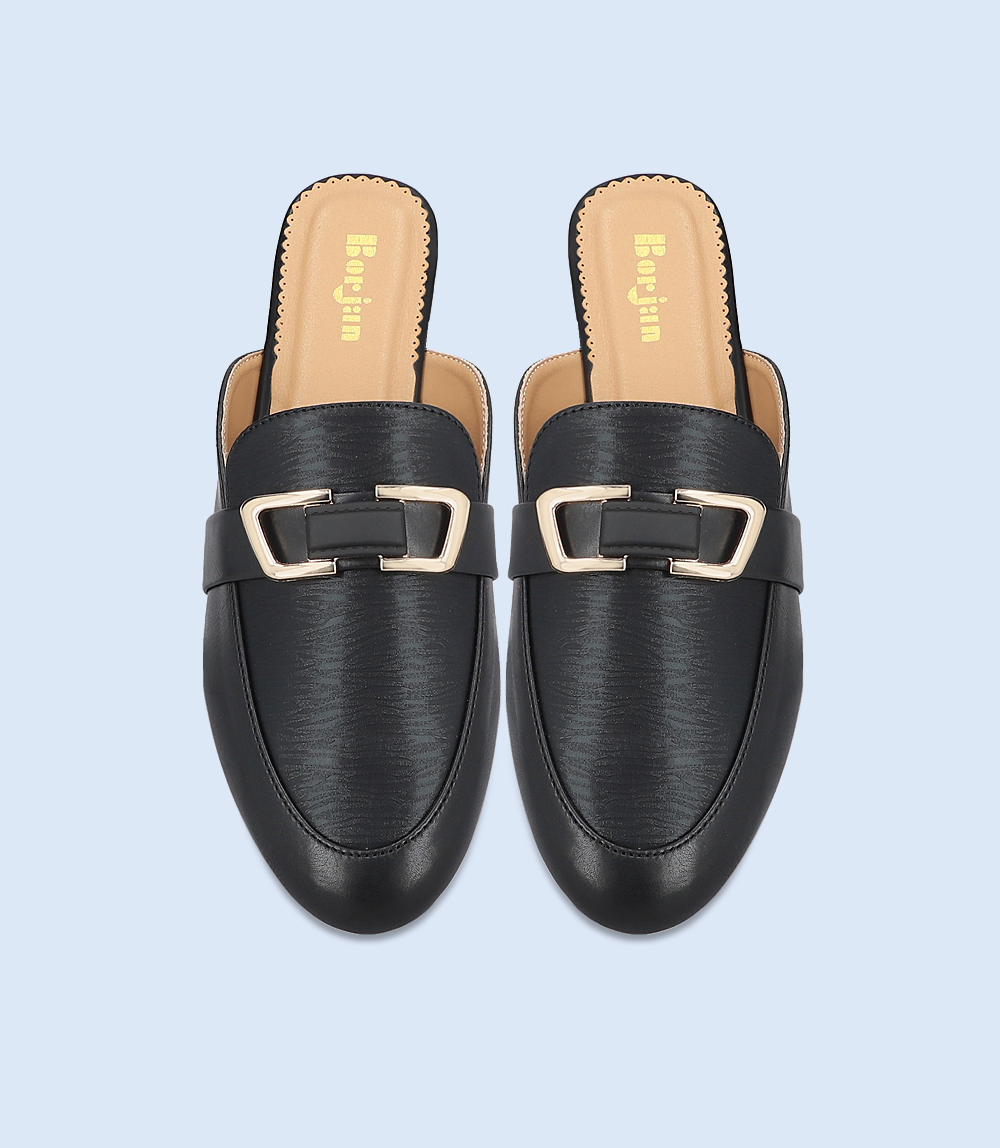 BW8159-BLACK-Women Casual Mules