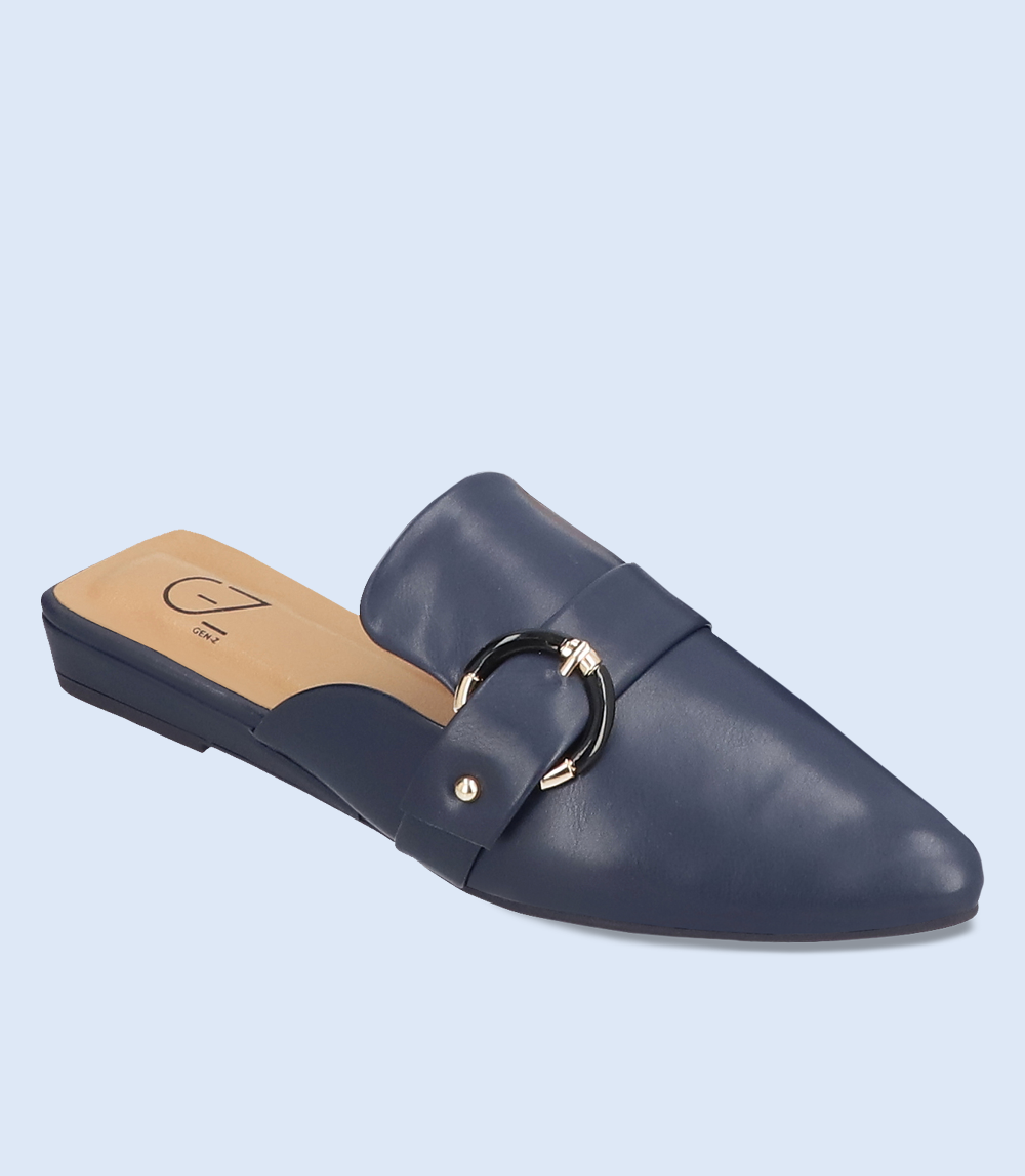 BW8161-NAVY-Women Casual Mules