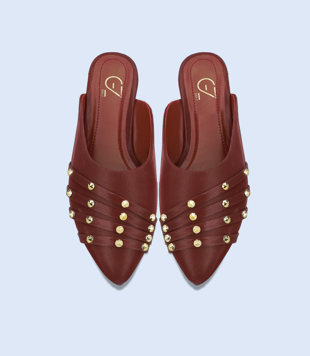 BW8231-MAROON-Women Casual Mules