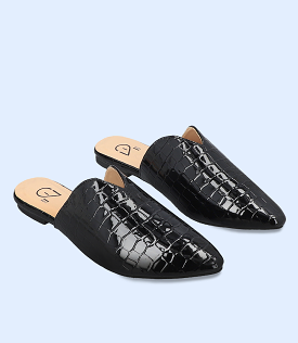 BW8235-BLACK-Women Casual Mules