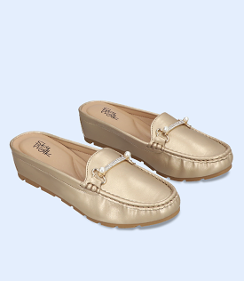 BW8282-GOLDEN-Women Comfort Mules