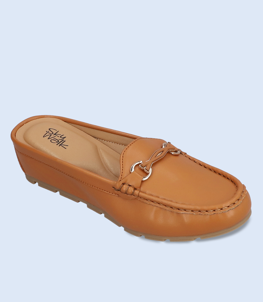 BW8286-TAN-Women Comfort Mules