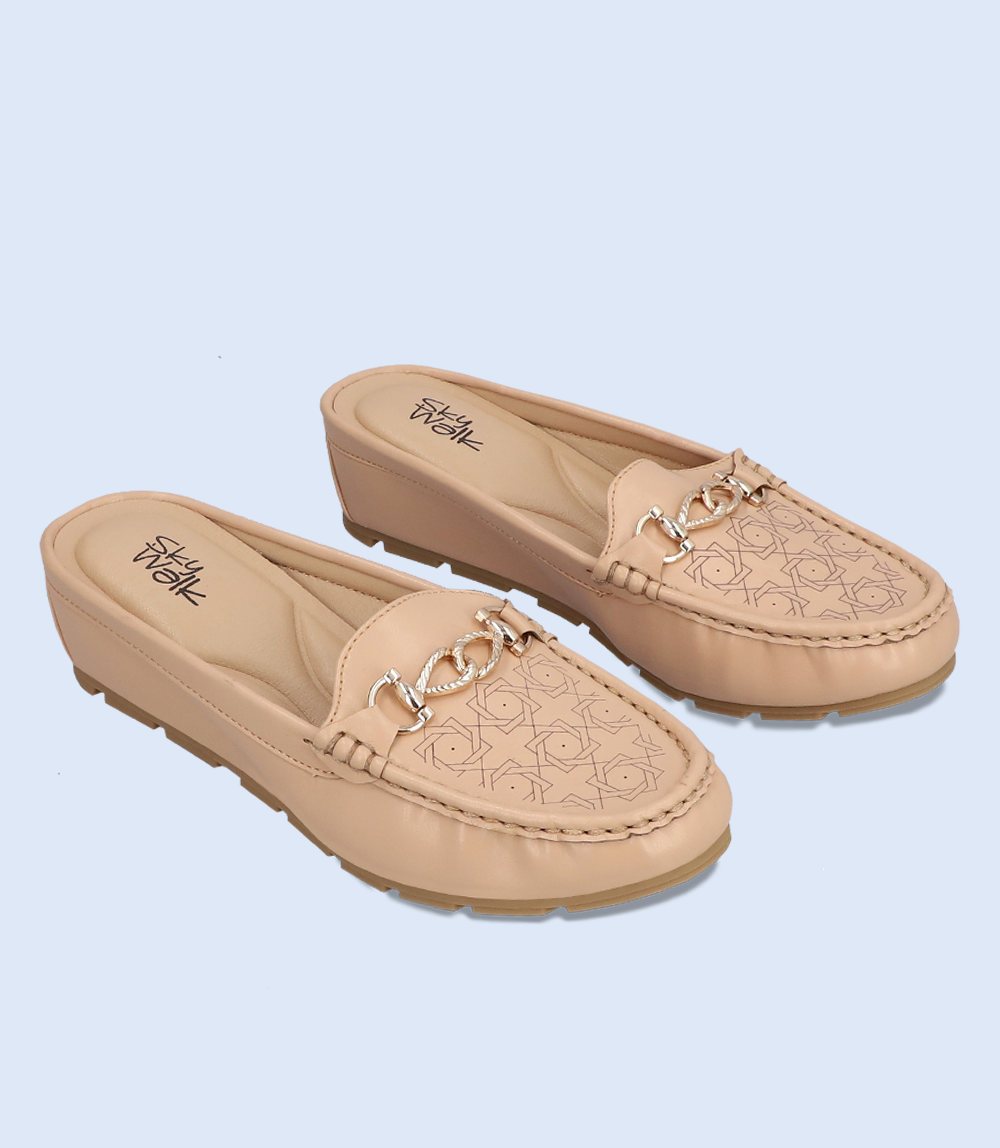 BW8287-NUDE-Women Comfort Mules