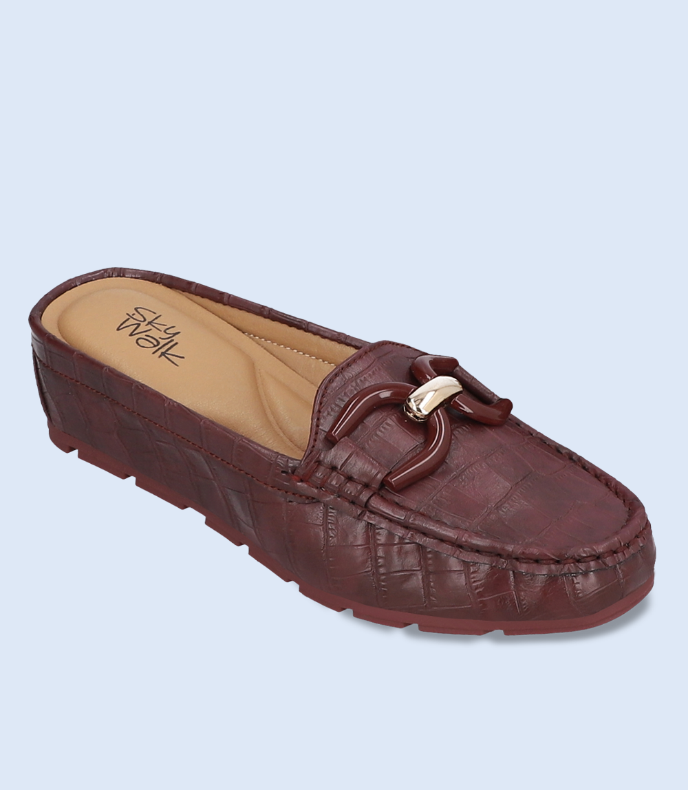 BW8288-MAROON-Women Comfort Mules