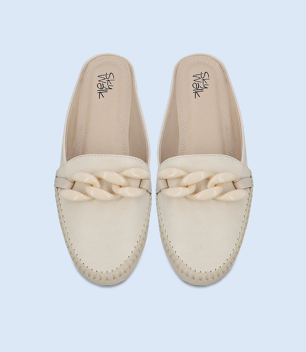 BW8290-IVORY-Women Comfort Mules