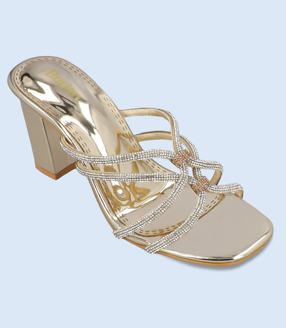 BW8690-DULL GOLD-Women Formal Slipper Heels