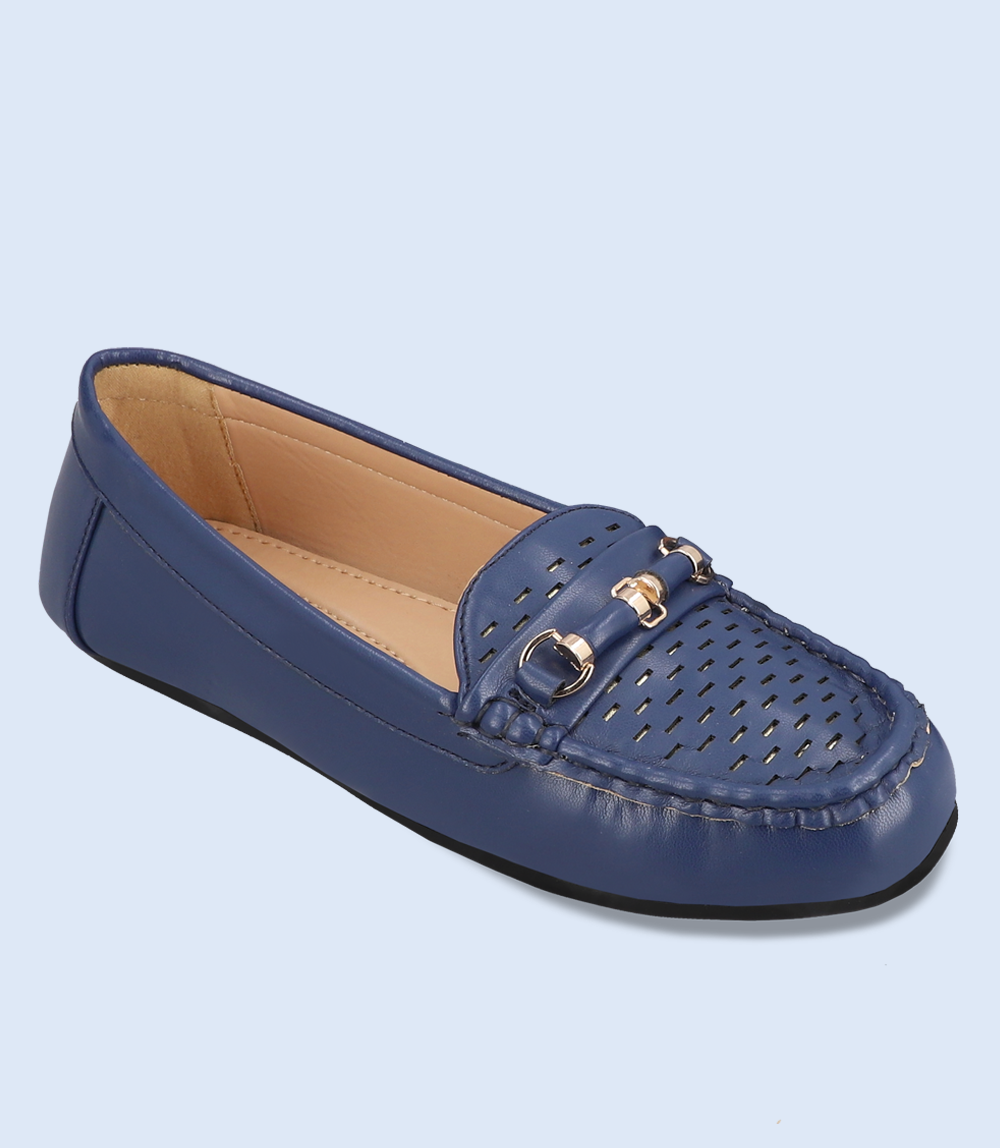 BW8878-NAVY-Women Casual Moccasins