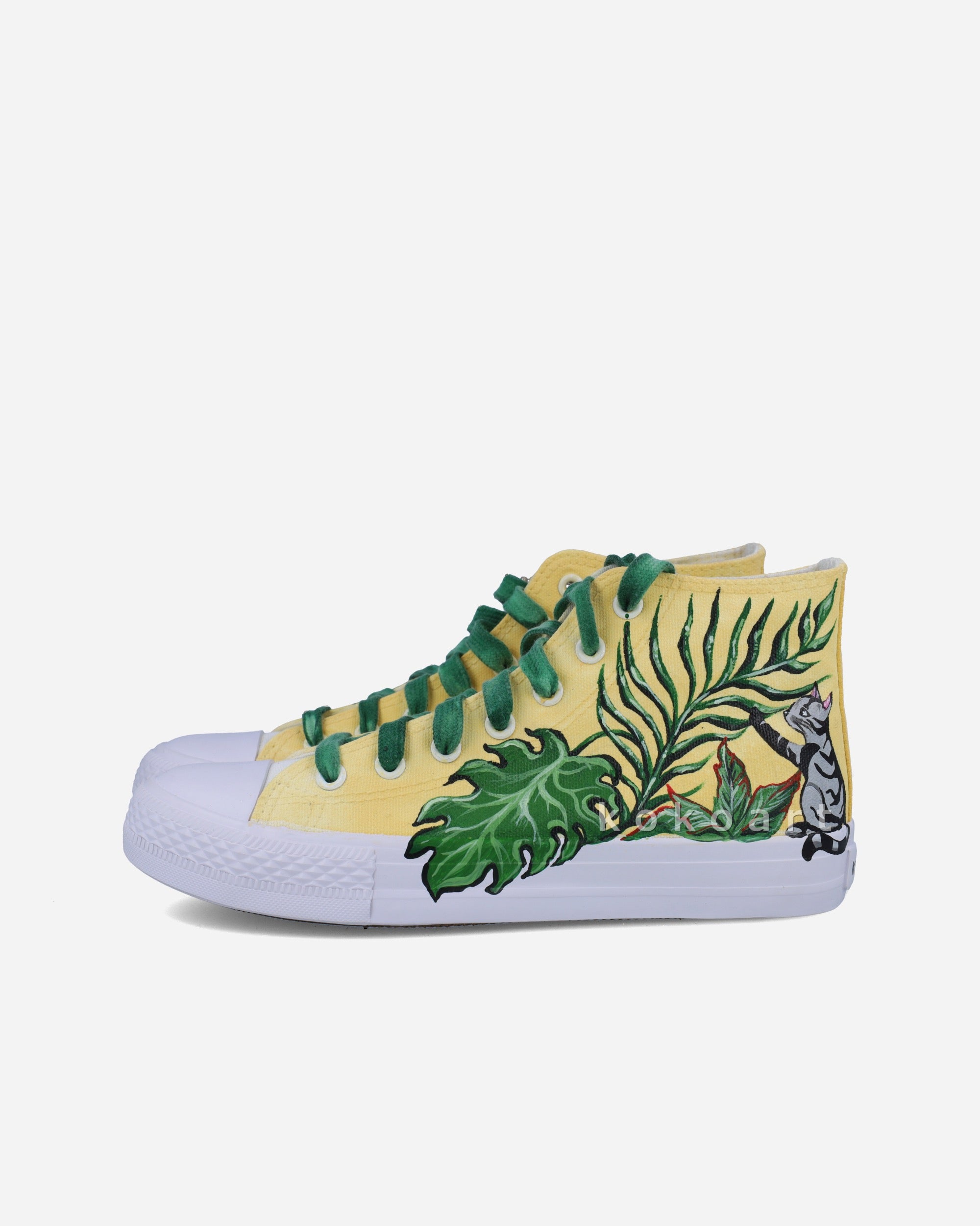 Cat Illustration Hand Painted Shoes