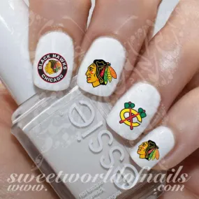 Chicago Blackhawks Nail Art NHL Nail Water Decals Slides