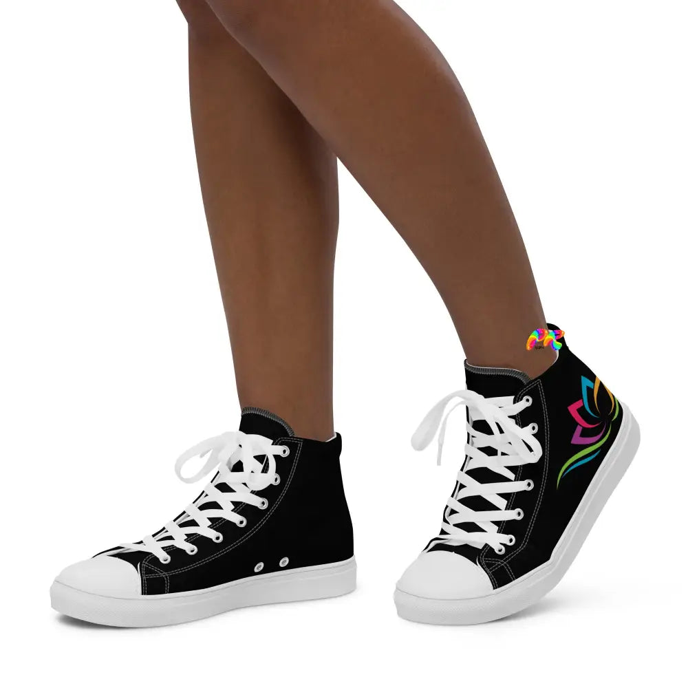 Colorful Lotus Women’s High Top Canvas Shoes