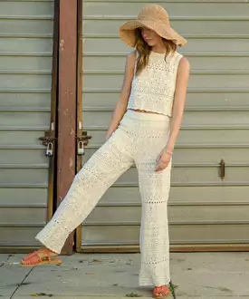 Crochet Pattern Pants - Beige