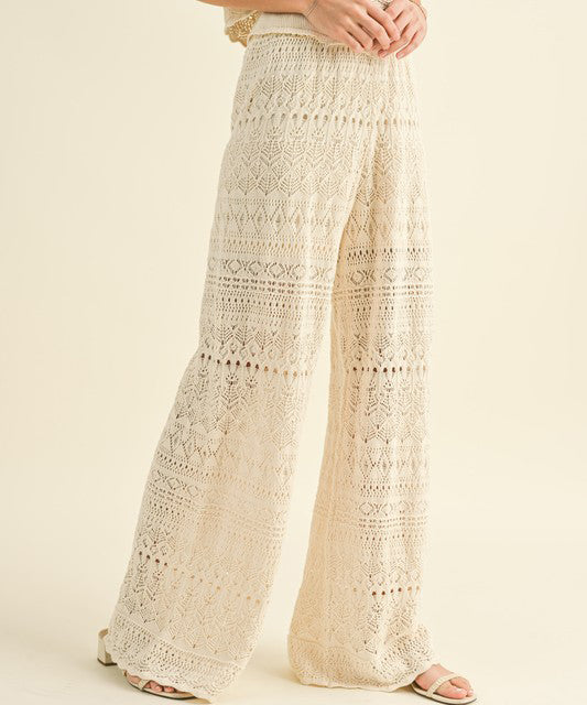 Crochet Pattern Pants - Beige