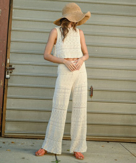 Crochet Pattern Pants - Beige