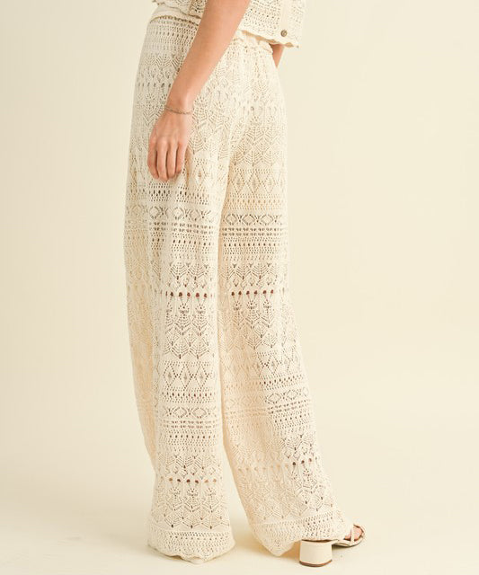 Crochet Pattern Pants - Beige