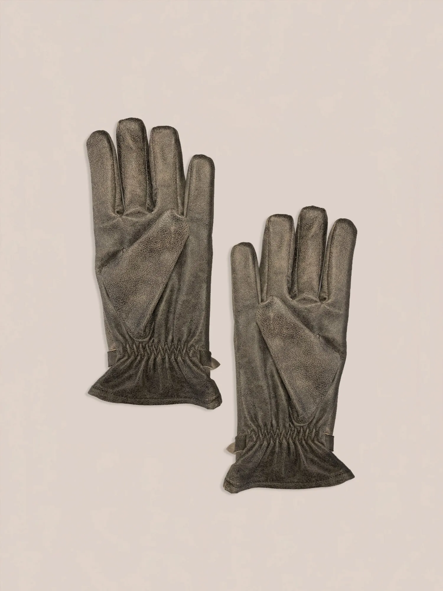 Distressed Leather Western Gloves