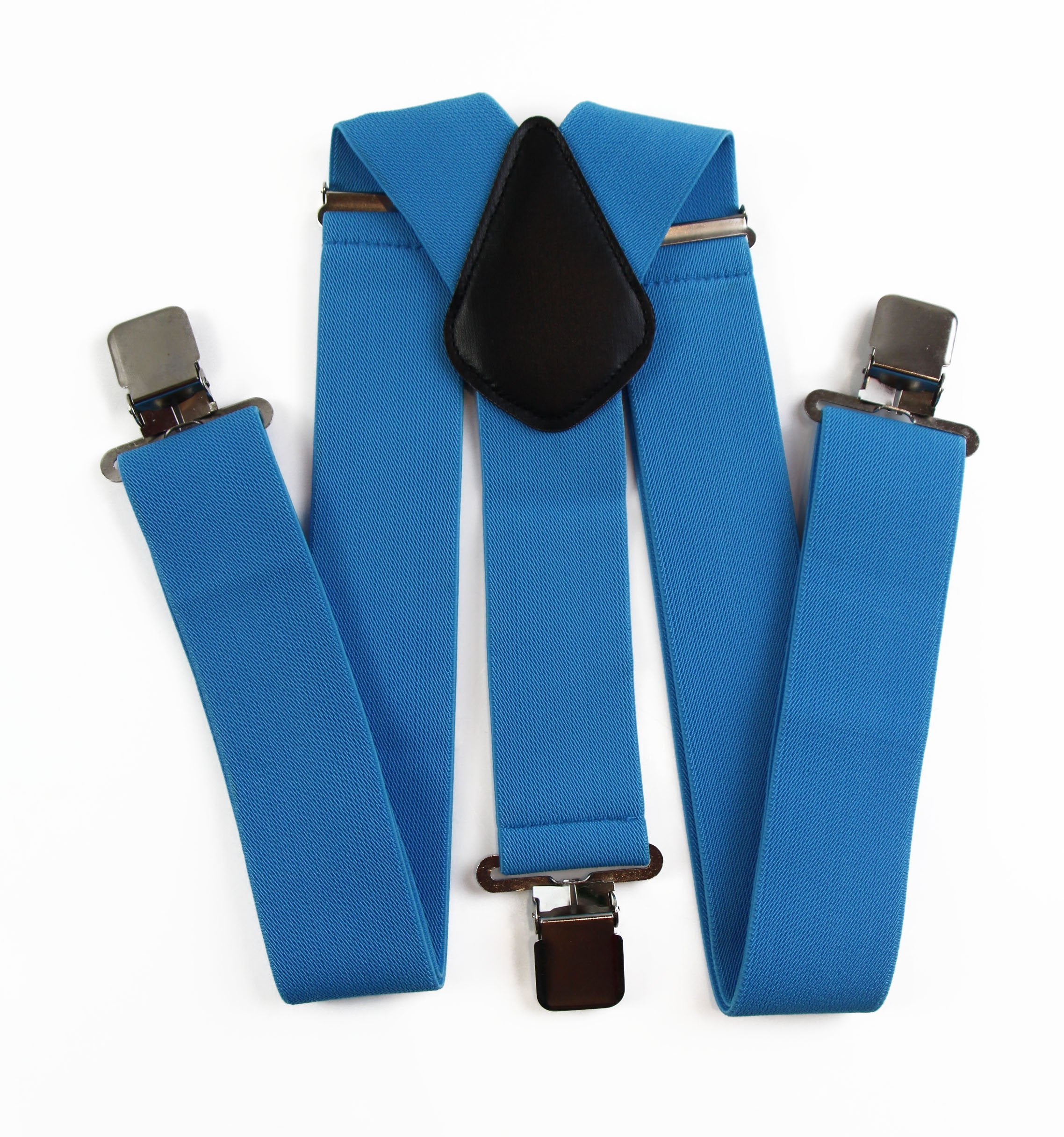 Extra Wide Heavy Duty Adjustable 120cm Light Blue Adult Mens Suspenders