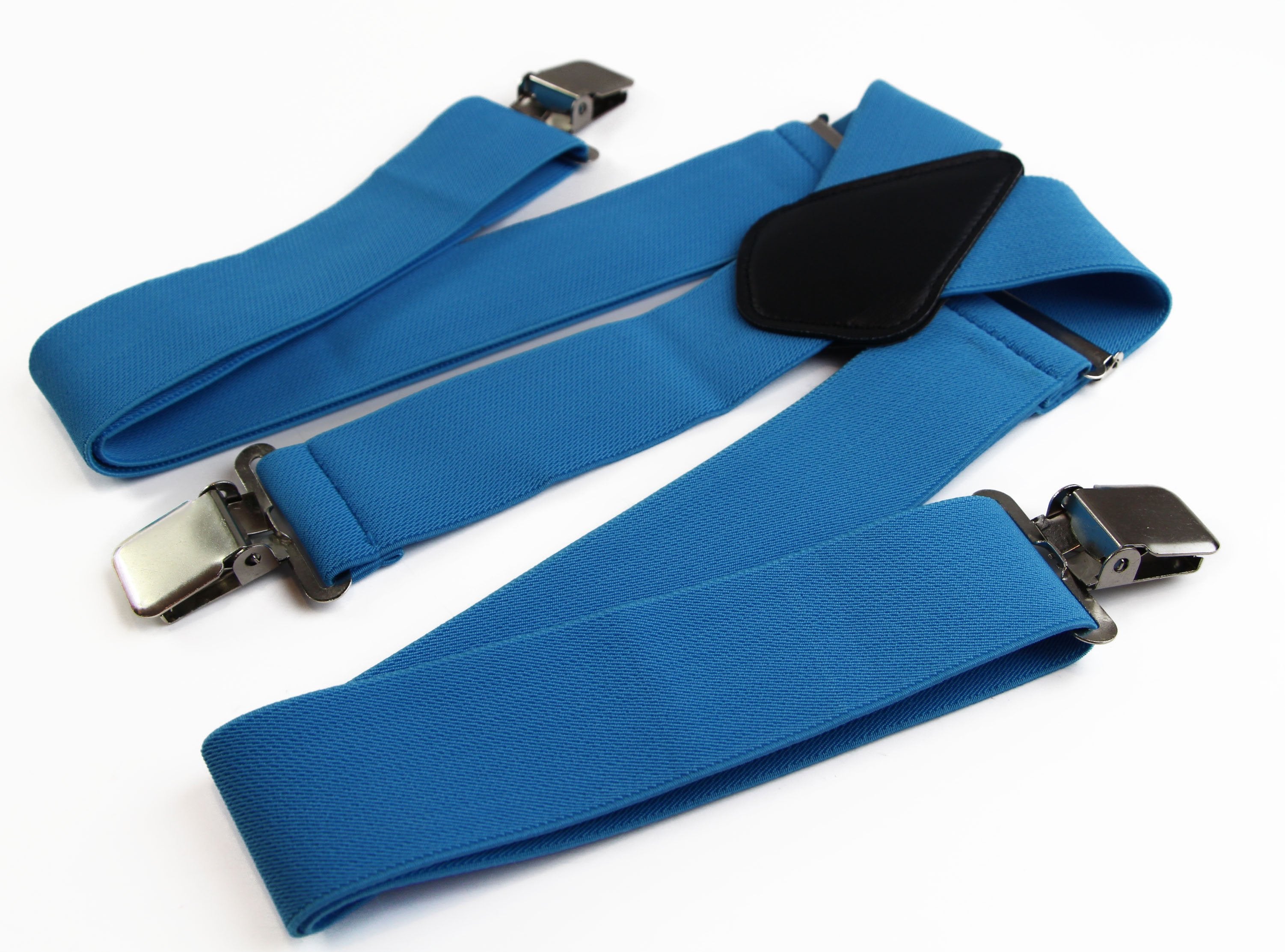 Extra Wide Heavy Duty Adjustable 120cm Light Blue Adult Mens Suspenders