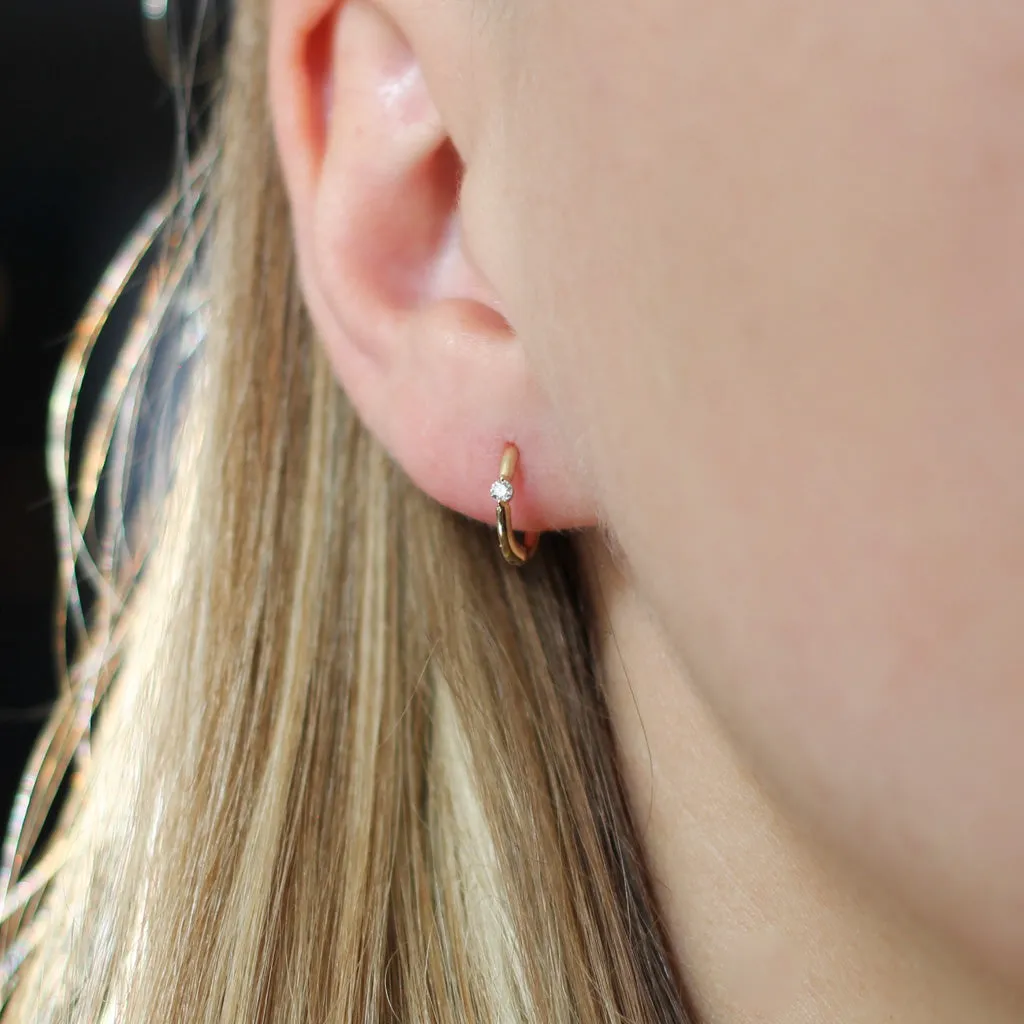 Floating Diamond Hoops