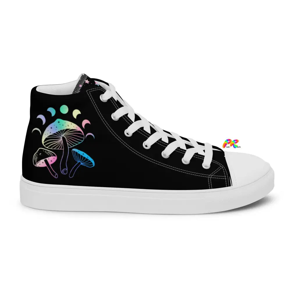 Holographic Mushrooms Women’s High Top Canvas Shoes