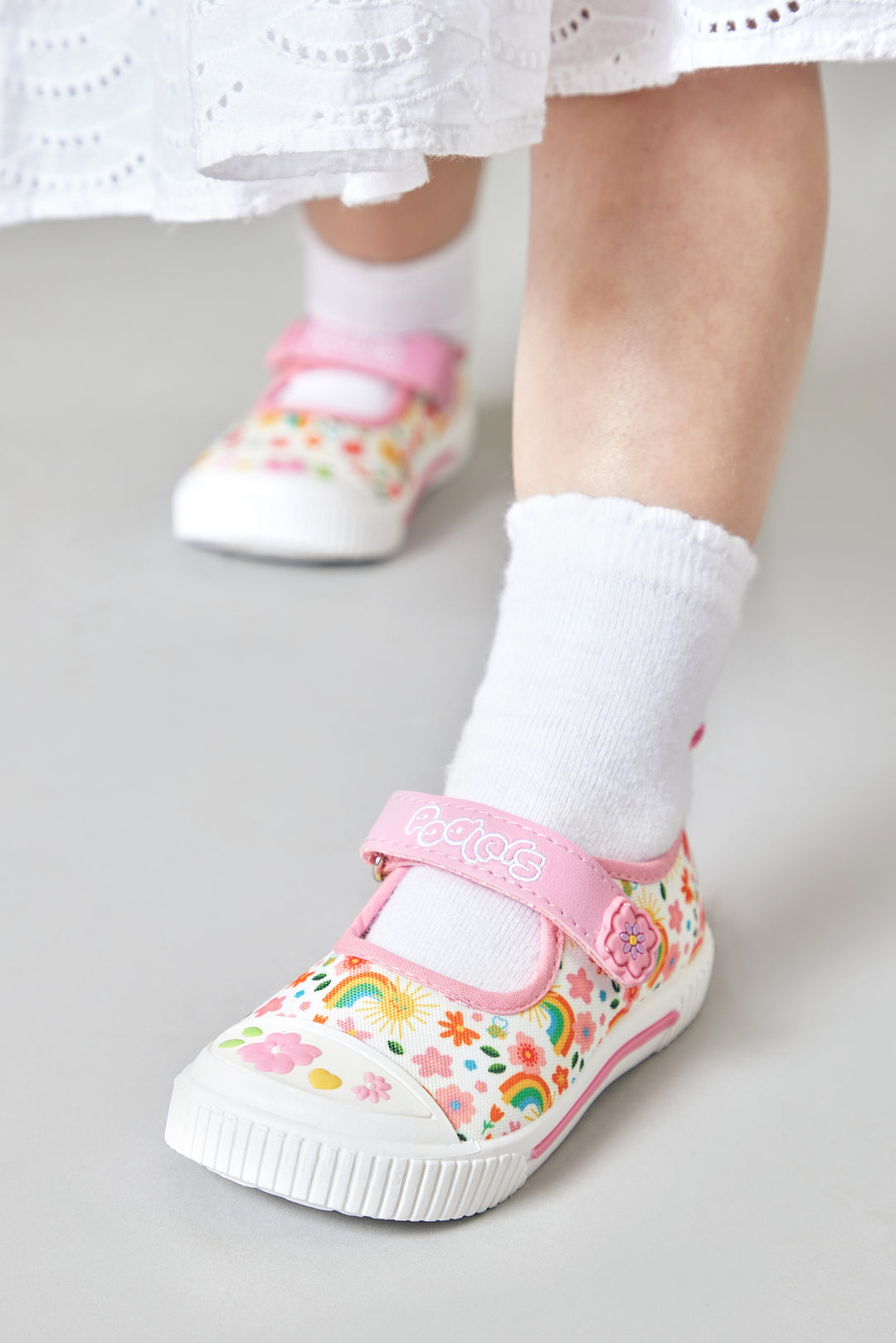 Infants Podlers Canvas Baby Shoes Strap Over Pink Halle Happy days