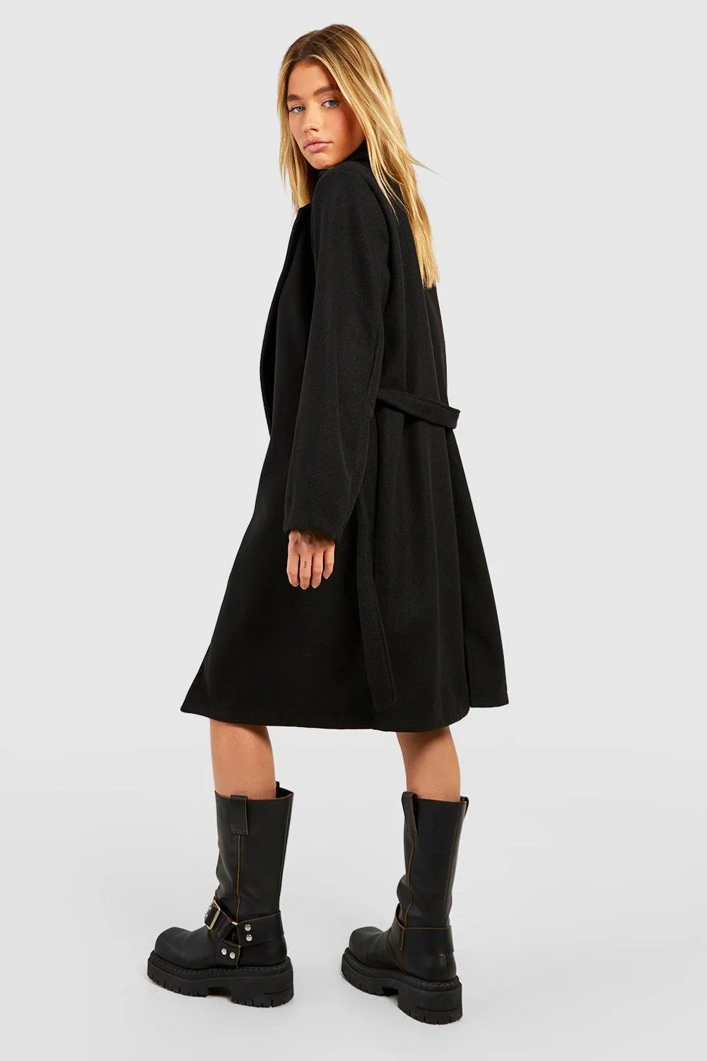 Jackets & Coats | Belted Wool Look Coat | boohoo