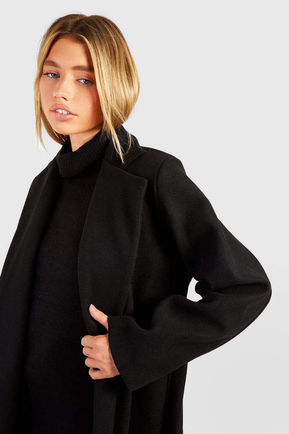 Jackets & Coats | Belted Wool Look Coat | boohoo