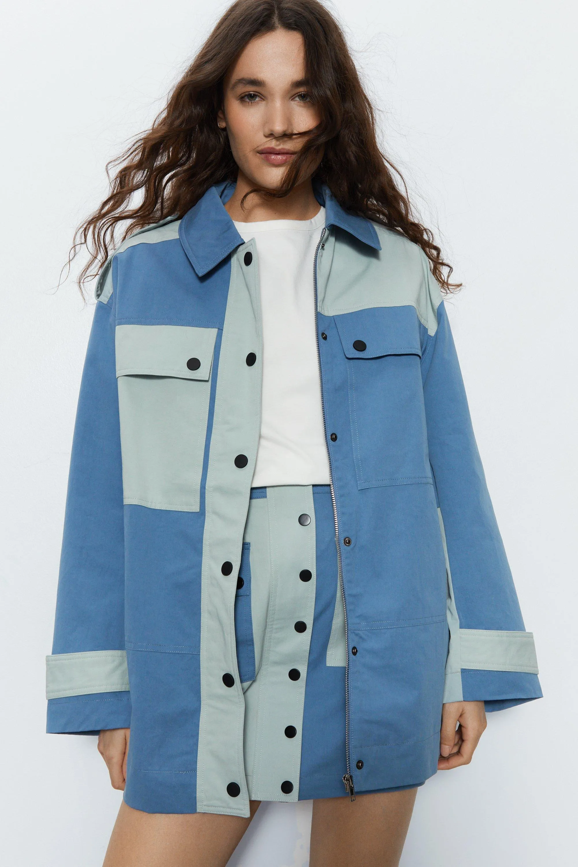 Jackets & Coats | Cotton Colour Block Utility Jacket | Warehouse