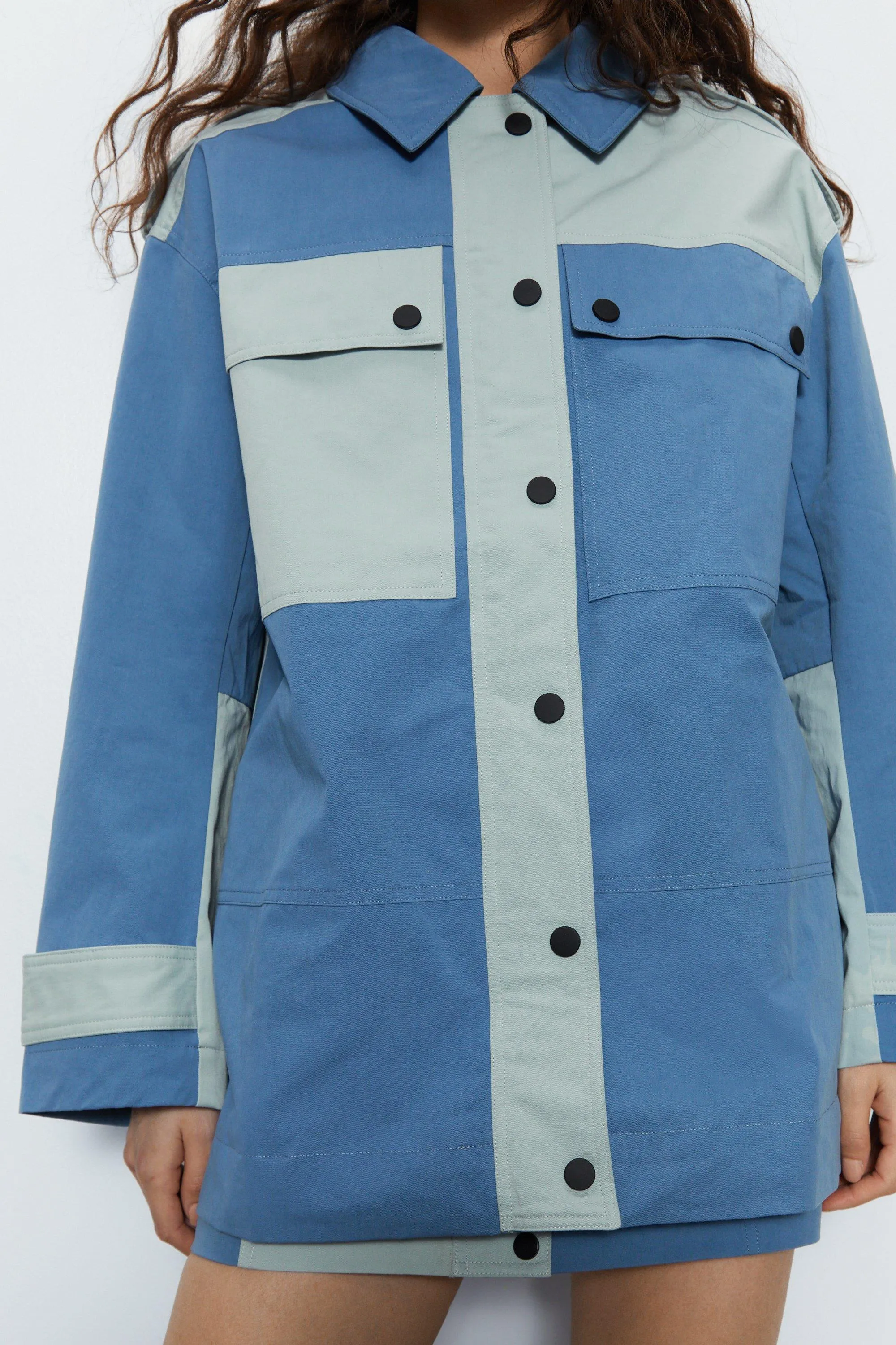 Jackets & Coats | Cotton Colour Block Utility Jacket | Warehouse