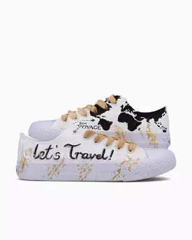 Let's Travel Hand Painted Shoes