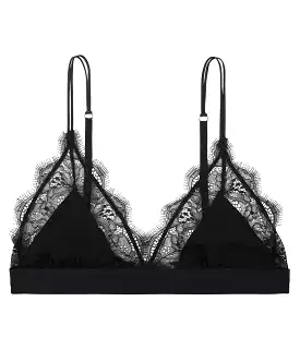 LOVE LACE TRIANGLE BRALETTE- BLACK