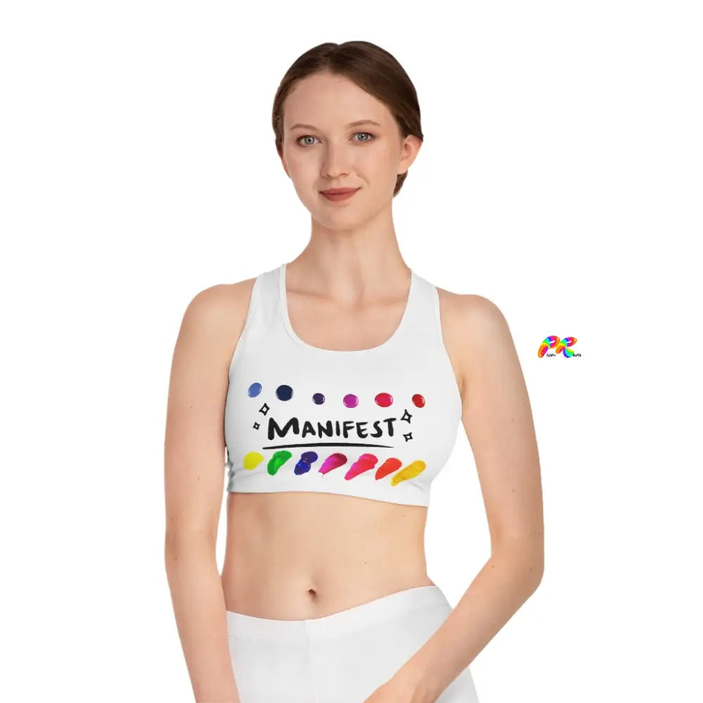 MANIFEST Rainbow Paint Sports Bra