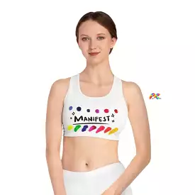 MANIFEST Rainbow Paint Sports Bra