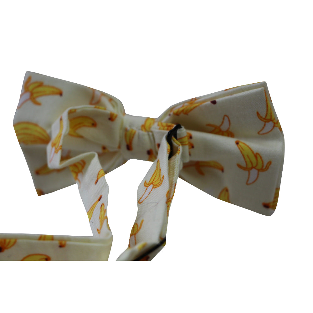 Mens Banana Fruit Patterned Bow Tie