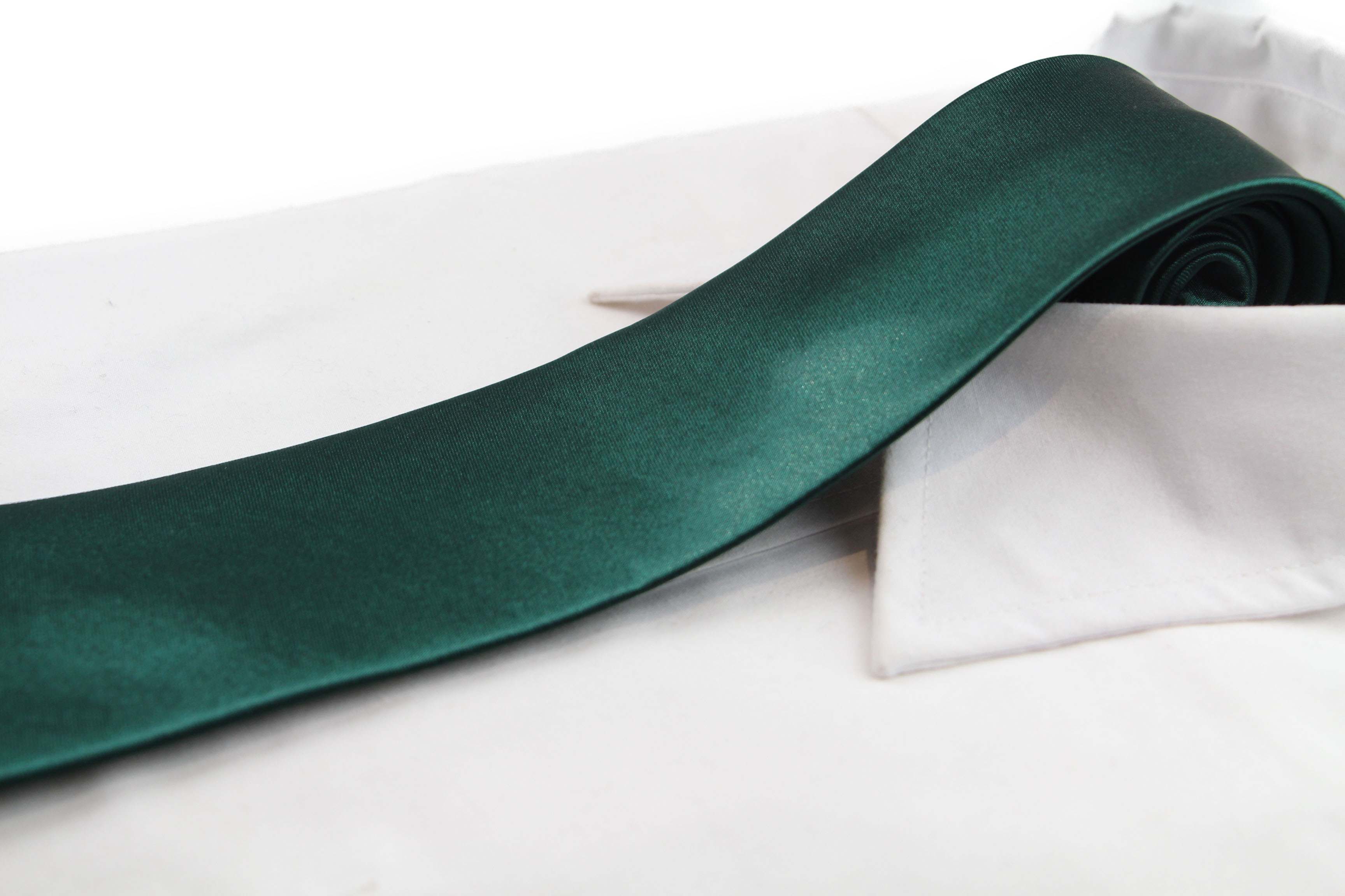 Mens Bottle Green 8cm Plain Neck Tie