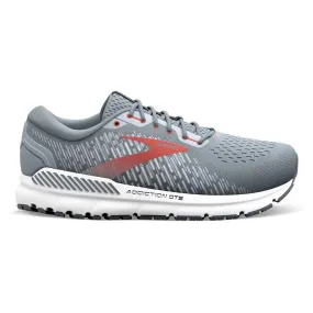 Men's Brooks Addiction GTS 15, Grey/Ebony/Chili Oil, 12 2E Wide